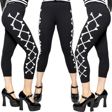 Crossbones Capri Leggings - Kreepsville